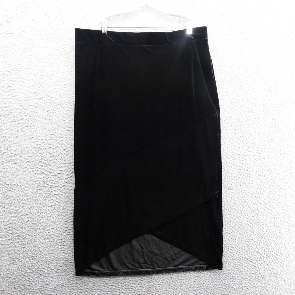 Chicos Travelers Skirt Womens Size 3 US16 Velvet Asymmetrical Hem PullOn Elegant